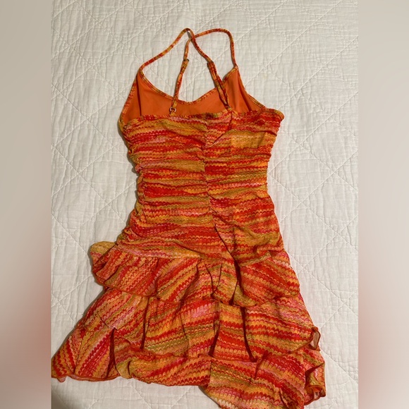 Colorful Ruffle Mini Dress - Picture 2 of 4